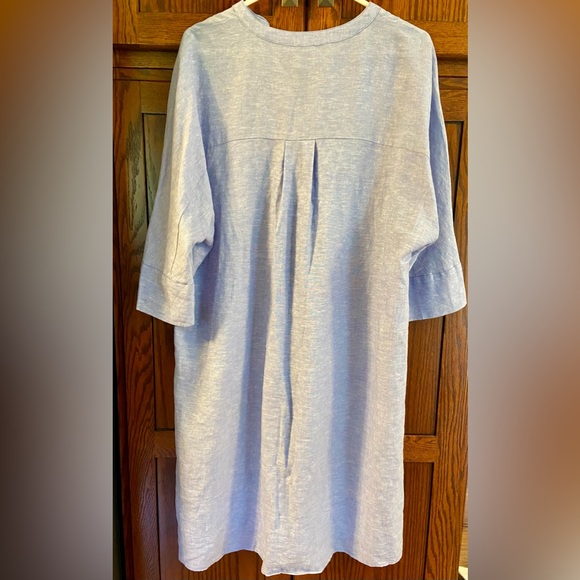 Anne Klein Linen/Viscose blend, light blue Dress, Beach Cover, Caftan, Size 12 - Picture 4 of 10